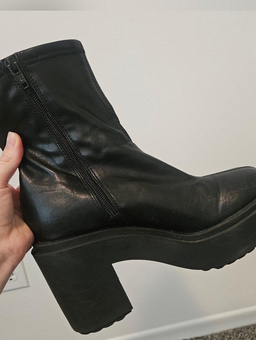Black Chunky Platform Ankle Boots